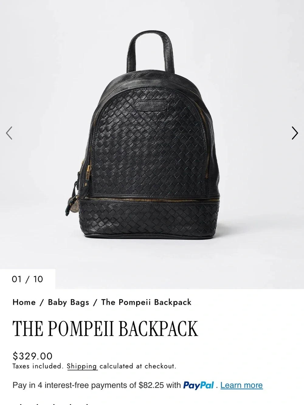 Wanderers Travel Co Pompeii Black Woven Leather Backpack Dust Bag EUC